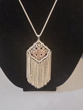 Kendra Scott Rose Gold Filigree Fringe Pendant Necklace